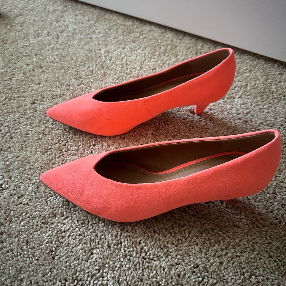 Neon orange heels